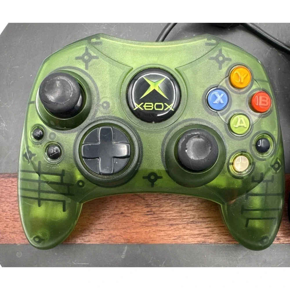 Original Xbox S Type Clear Green Wired Controller *UNTESTED*
